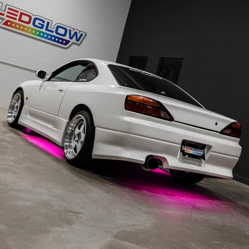 LEDGlow 4pc Pink LED Flexible Car Slimline Underbody Underglow Accent Neon Lighting Kit - 4 Unique Patterns - Water Resistant, Low Profile Light Tubes - Includes Control Box & Remote - Image 5